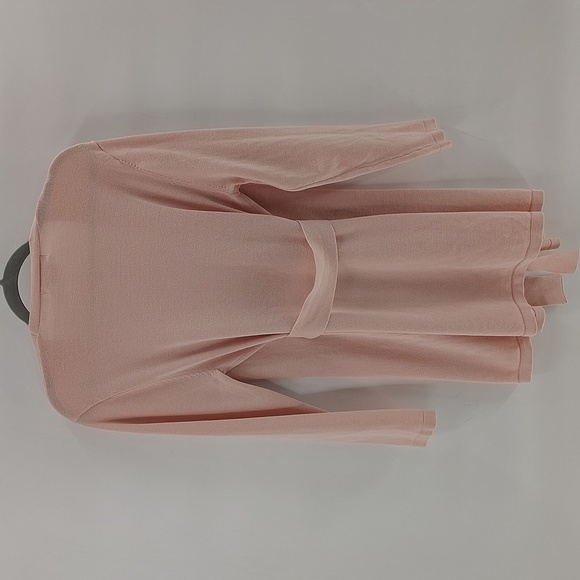 Coco Bleu Pink Long Sleeve Tie Knit Cardigan Size Medium - Picture 6 of 8